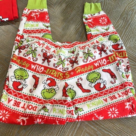 Grinch “Don’t Be A Grinch” Pajama Set Small 4 6 Matching Christmas - Picture 8 of 10